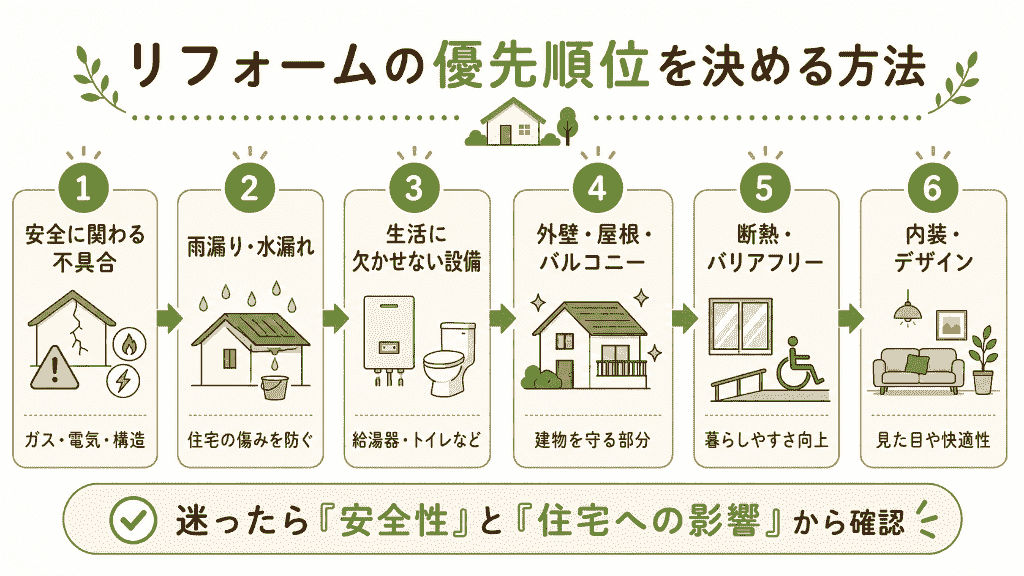 リフォームの優先順位を決める方法