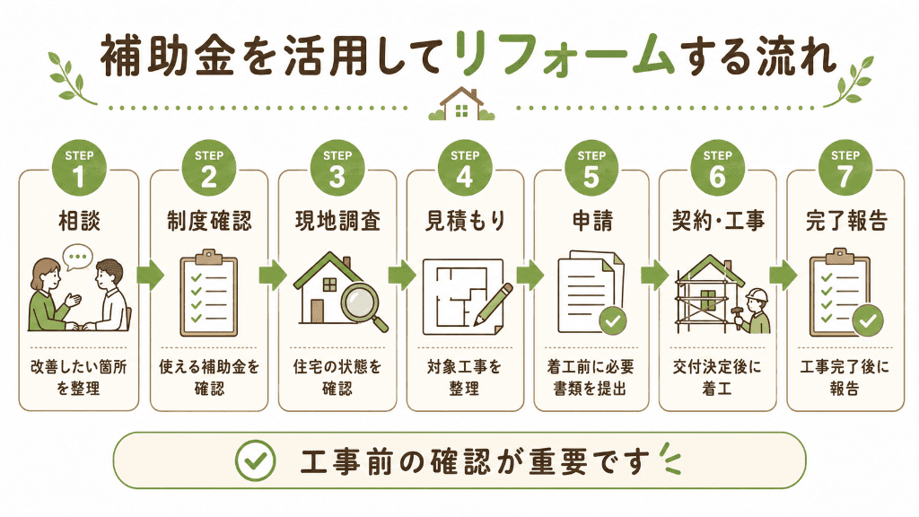 補助金を活用してリフォームする流れ